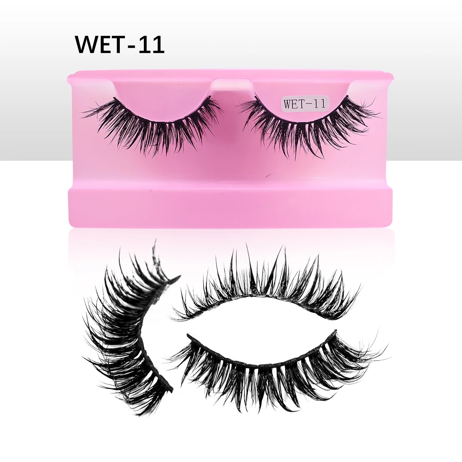Wet Lash Spikes New Volume Fluffy Full Strip Lashes Makeup Accessories Faux Mink Eye Lashes Vendor C/D Curl False Eyelashes