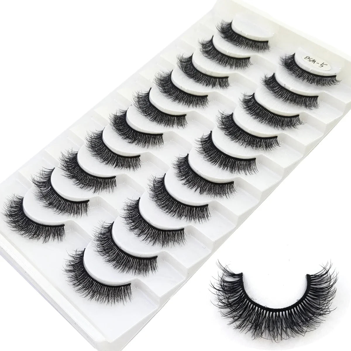 AMSDCN 8/10 Pairs Faux Mink False Eyelashes Natural Long Makeup 3d Mink Lashes Extension Eyelashes Short Mink Lashes for Beaut