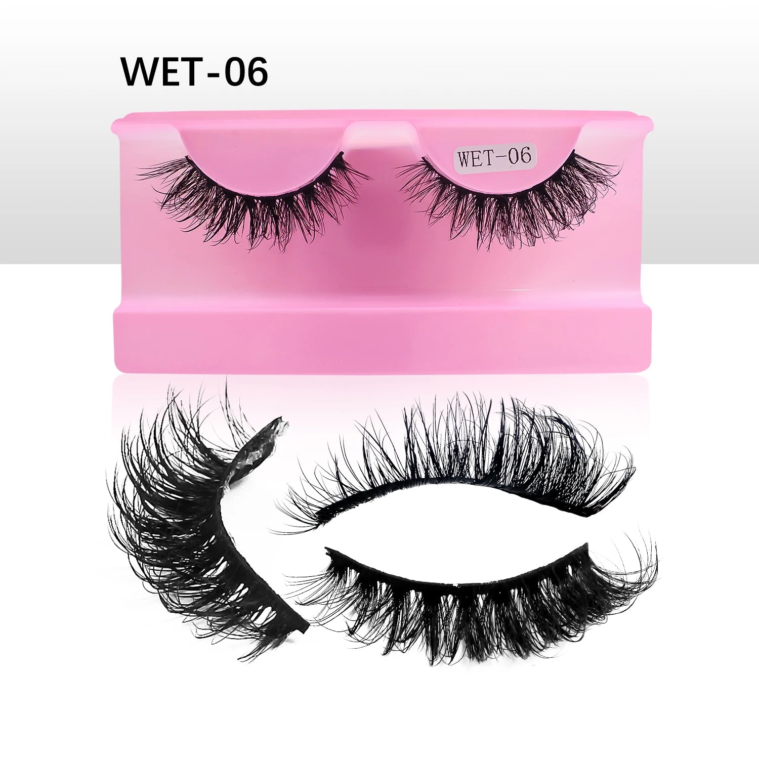Wet Lash Spikes New Volume Fluffy Full Strip Lashes Makeup Accessories Faux Mink Eye Lashes Vendor C/D Curl False Eyelashes