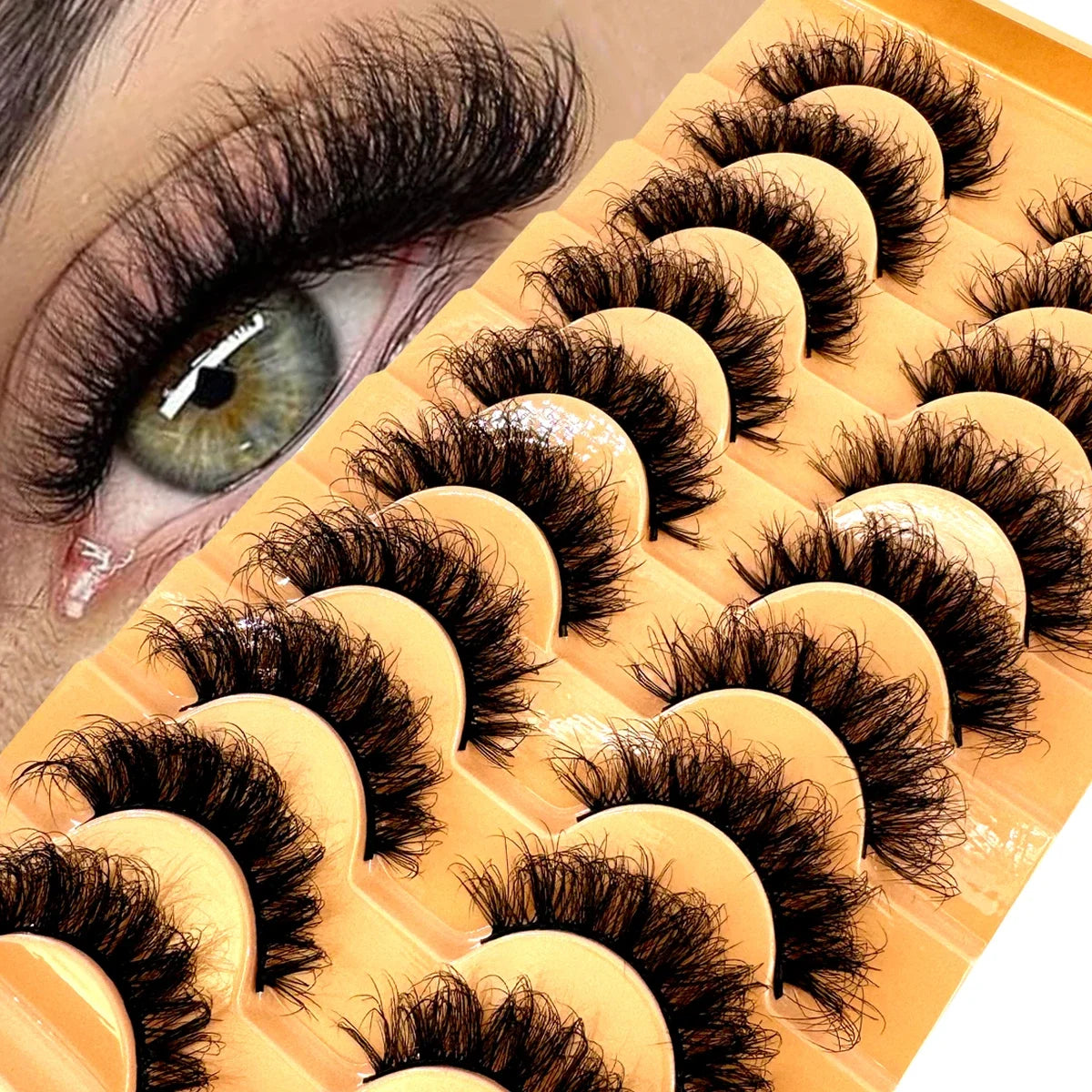 AMSDCN 8/10 Pairs Faux Mink False Eyelashes Natural Long Makeup 3d Mink Lashes Extension Eyelashes Short Mink Lashes for Beaut
