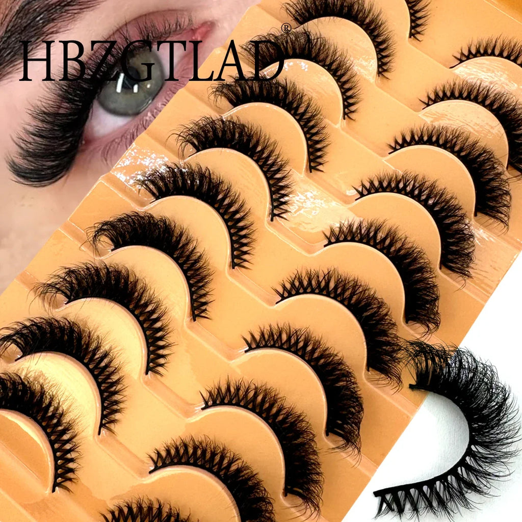 AMSDCN 8/10 Pairs Faux Mink False Eyelashes Natural Long Makeup 3d Mink Lashes Extension Eyelashes Short Mink Lashes for Beaut