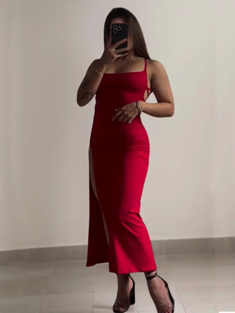 Nuevo vestido explosivo 2024 de verano con tirantes de alta sensibilidad, estilo "Spice Girl", vestido de cadera con escote halter.