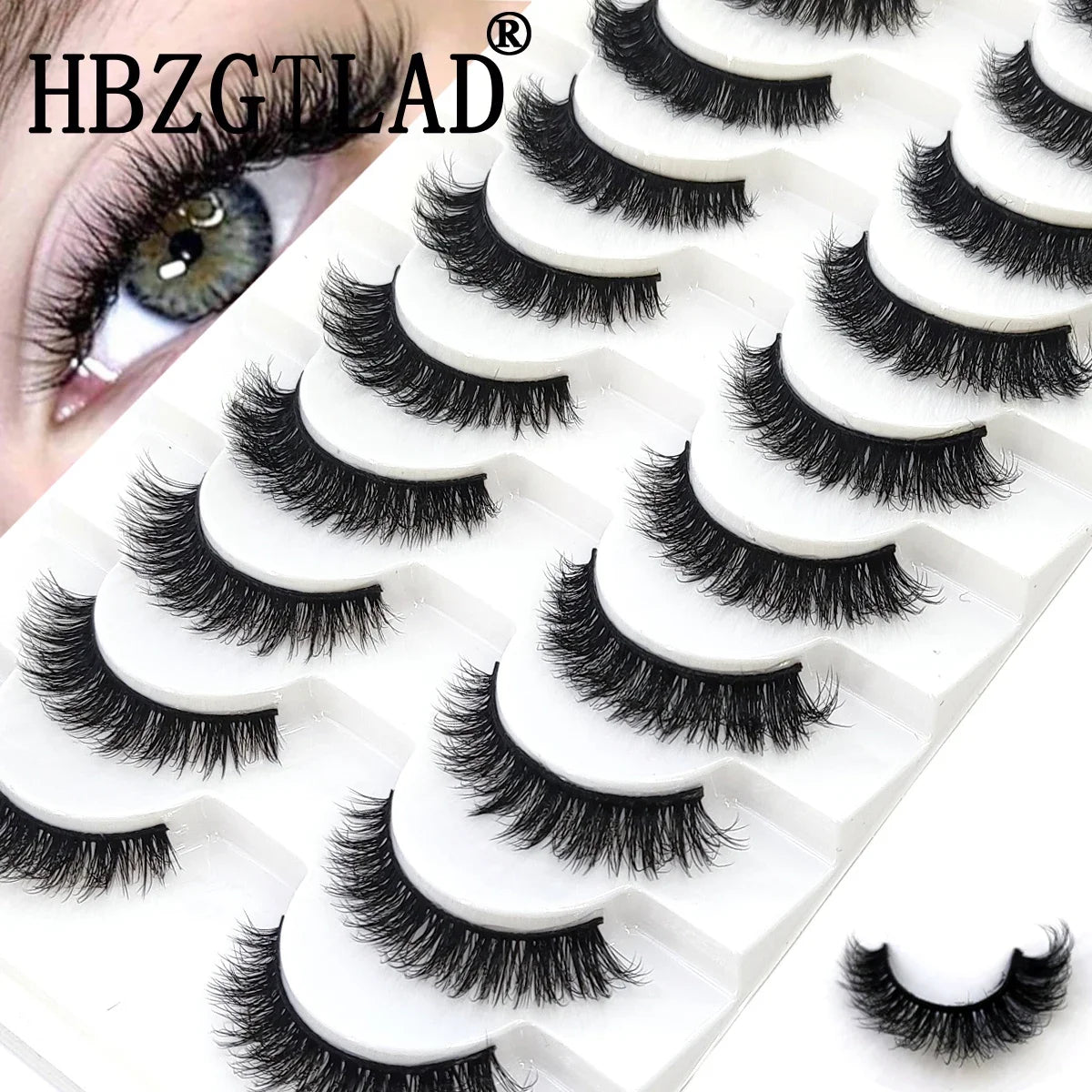 AMSDCN 8/10 Pairs Faux Mink False Eyelashes Natural Long Makeup 3d Mink Lashes Extension Eyelashes Short Mink Lashes for Beaut