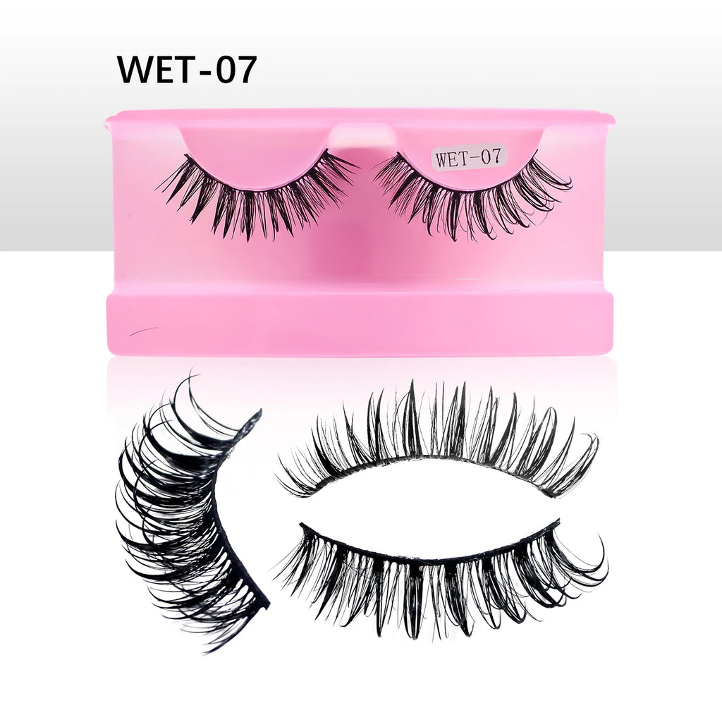 Wet Lash Spikes New Volume Fluffy Full Strip Lashes Makeup Accessories Faux Mink Eye Lashes Vendor C/D Curl False Eyelashes