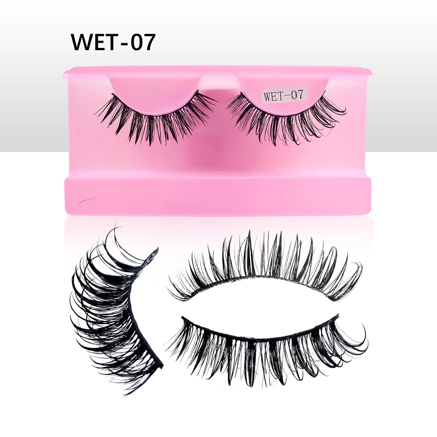 Wet Lash Spikes New Volume Fluffy Full Strip Lashes Makeup Accessories Faux Mink Eye Lashes Vendor C/D Curl False Eyelashes