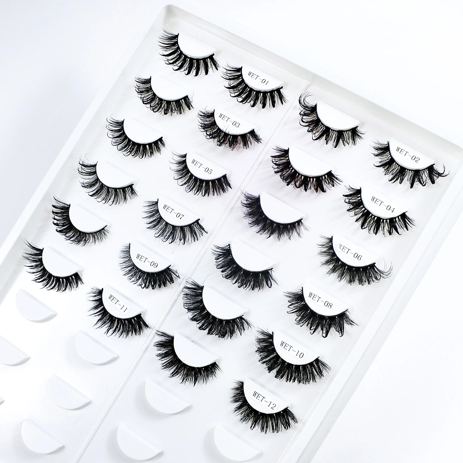 Wet Lash Spikes New Volume Fluffy Full Strip Lashes Makeup Accessories Faux Mink Eye Lashes Vendor C/D Curl False Eyelashes