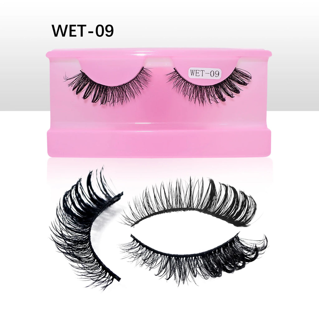 Wet Lash Spikes New Volume Fluffy Full Strip Lashes Makeup Accessories Faux Mink Eye Lashes Vendor C/D Curl False Eyelashes