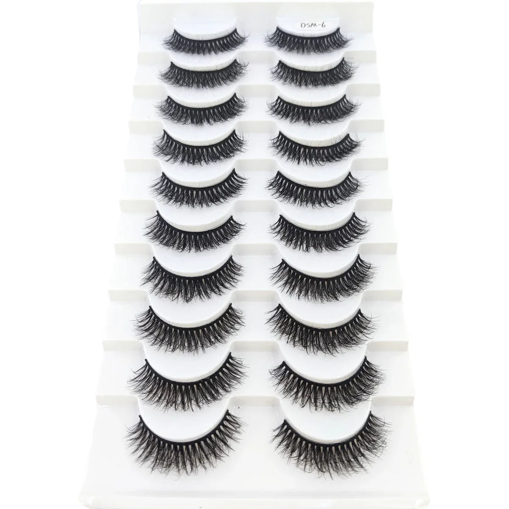 AMSDCN 8/10 Pairs Faux Mink False Eyelashes Natural Long Makeup 3d Mink Lashes Extension Eyelashes Short Mink Lashes for Beaut
