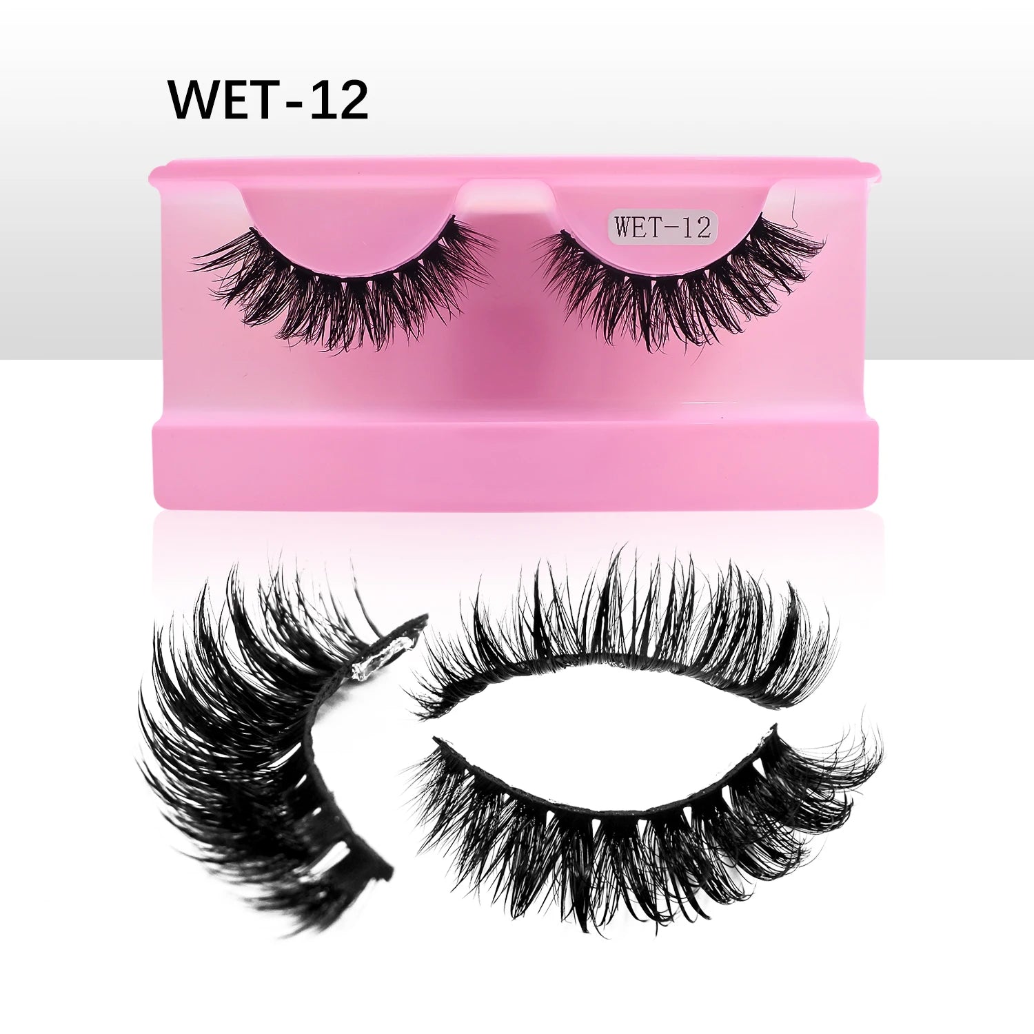 Wet Lash Spikes New Volume Fluffy Full Strip Lashes Makeup Accessories Faux Mink Eye Lashes Vendor C/D Curl False Eyelashes