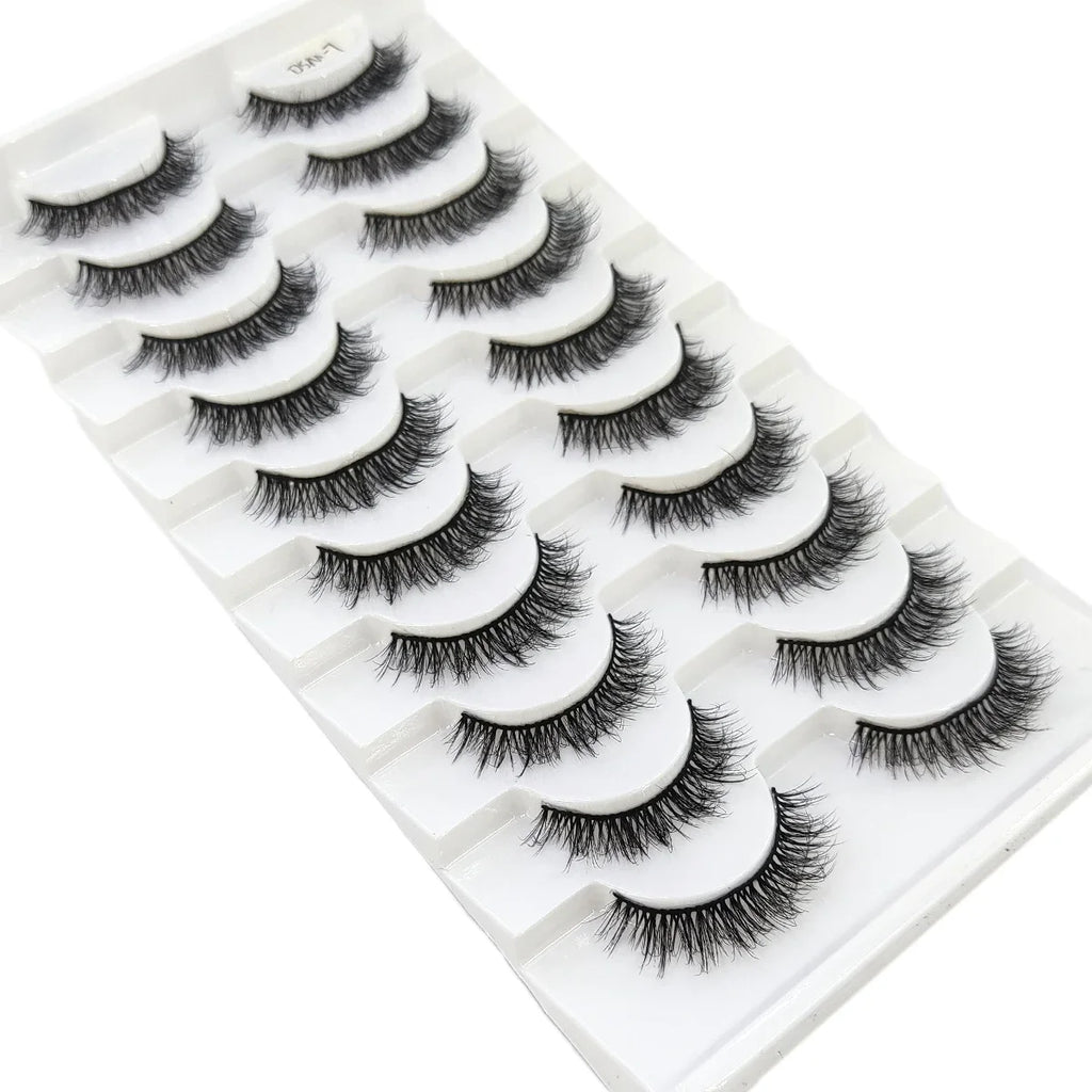 AMSDCN 8/10 Pairs Faux Mink False Eyelashes Natural Long Makeup 3d Mink Lashes Extension Eyelashes Short Mink Lashes for Beaut