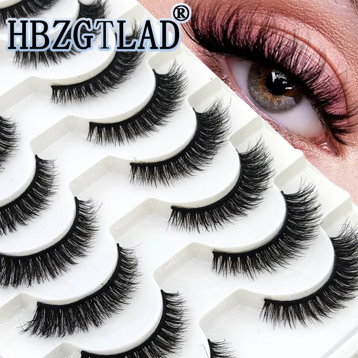 AMSDCN 8/10 Pairs Faux Mink False Eyelashes Natural Long Makeup 3d Mink Lashes Extension Eyelashes Short Mink Lashes for Beaut