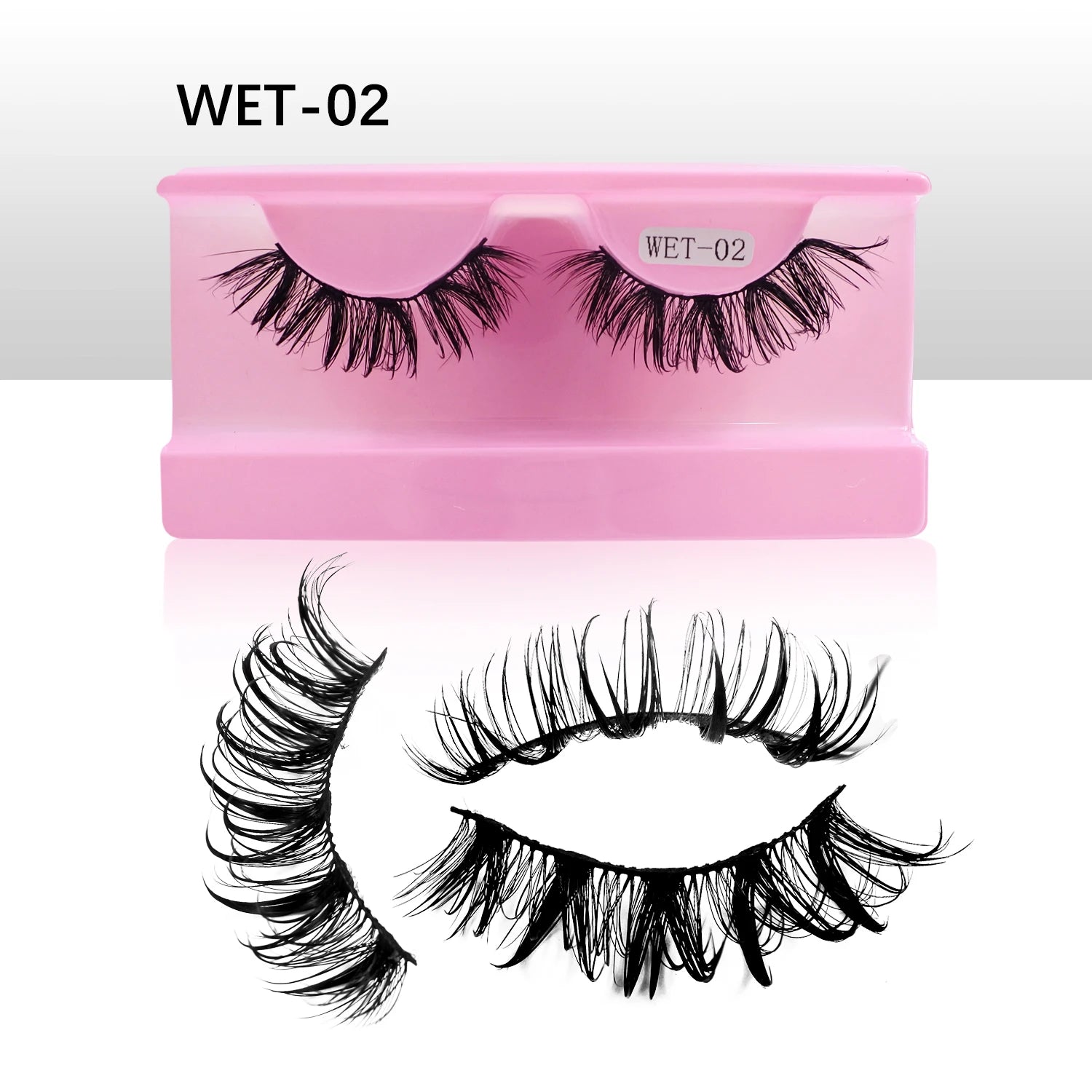 Wet Lash Spikes New Volume Fluffy Full Strip Lashes Makeup Accessories Faux Mink Eye Lashes Vendor C/D Curl False Eyelashes