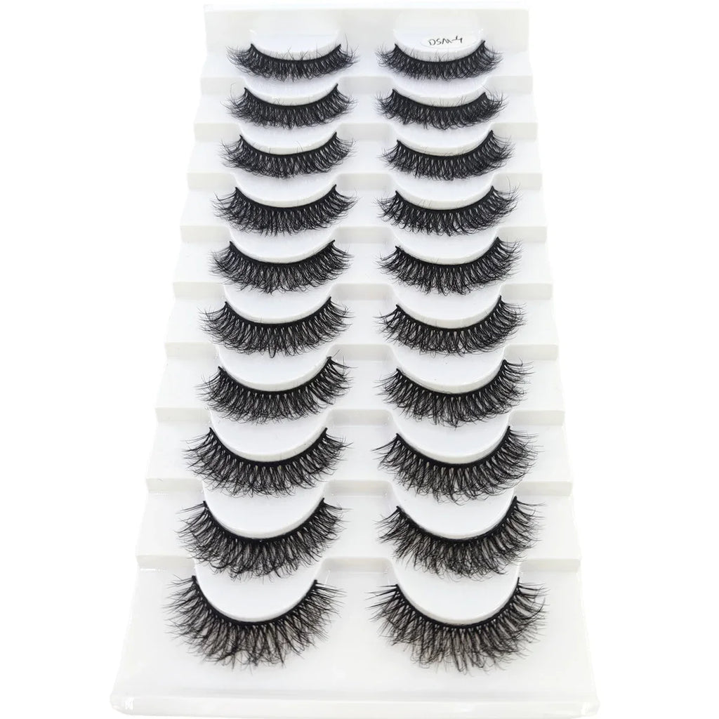 AMSDCN 8/10 Pairs Faux Mink False Eyelashes Natural Long Makeup 3d Mink Lashes Extension Eyelashes Short Mink Lashes for Beaut